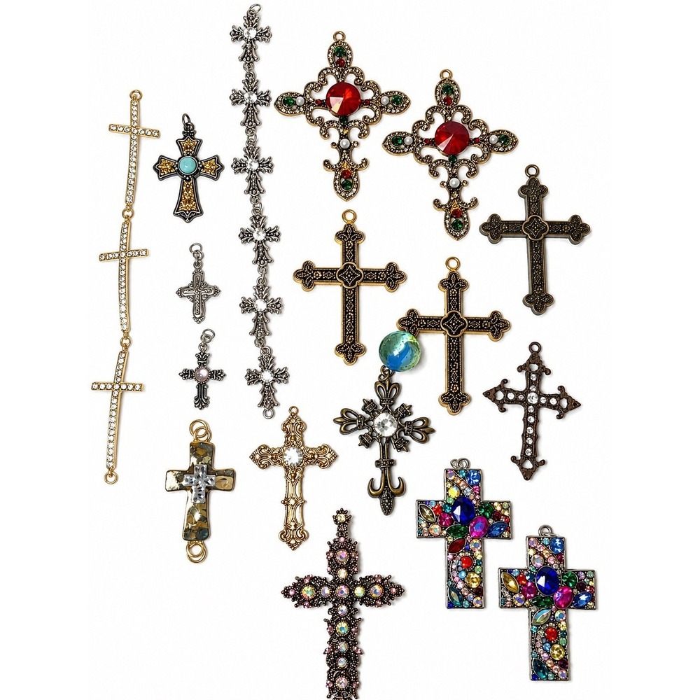 24 Cross Crucifix Pendant Collection Christian Religious Crafts Beautiful!